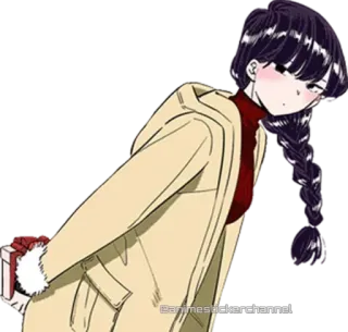 😊 Komi Shouko Komi Can't Communicate @animestickerchannel Anime, Komi kan niet communiceren, Komi Shouko, Cadeau, Schattig, Cartoon whatsapp sticker