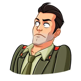 😦 militare, ufficiale, cartone animato, uniforme telegram sticker