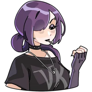💅 Anime girl, Karakter, Perempuan, Punk, Ilustrasi, Stiker, Kawaii telegram sticker