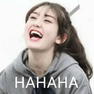 😆 HAHAHA rire, femme, humour, joie, fun, rire, heureux, sourire telegram sticker