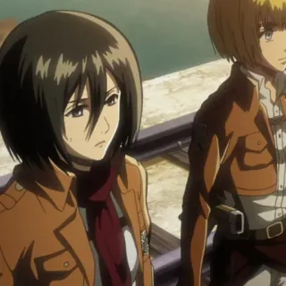 🥀 Mikasa Ackerman Attack on Titan anime, attack on titan, mikasa, character, cartoon, animation, japanese animation telegram sticker
