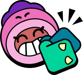 👏 Cartone animato, Mostro, Mangiare, Creatura, Bocca aperta, Adesivo whatsapp sticker