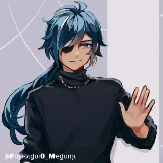 🔲 Kaeya Genshin Impact @Fushiguro_Megumi アニメ, ゲーム, ガイア, 原神 telegram sticker