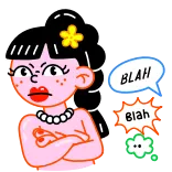 🙄 BLAH BLAH donna, cartone animato, arrabbiata, dialogo, infastidita telegram sticker