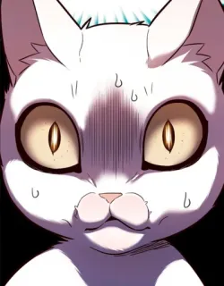 🐈 gato, gato blanco, animal, lindo, asustado telegram sticker