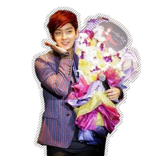🤗 kpop, นักร้อง, ไอดอล, ดอกไม้, ช่อดอกไม้, บันเทิง, แฟนคลับ, เกาหลี whatsapp sticker