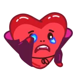 😢 하트, 뱀파이어, 괴물, 사랑, 만화, 귀여운 telegram sticker
