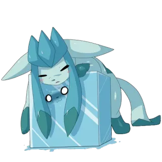 ☃ Glaceon Pokemon glace, Pokémon, Givrali, mignon, animé, fatigué telegram sticker