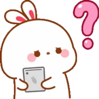 🐰 bunny, question, cartoon, confused, thinking, kawaii, cute telegram sticker