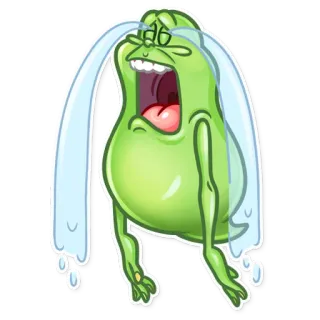 😭 chorando, triste, monstro, verde, emoção, chateado, lágrimas telegram sticker