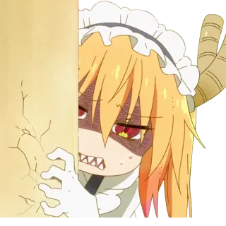 👿 Tohru Miss Kobayashi's Dragon Maid Anime, Drago, Maid, Arrabbiato, Divertente telegram sticker