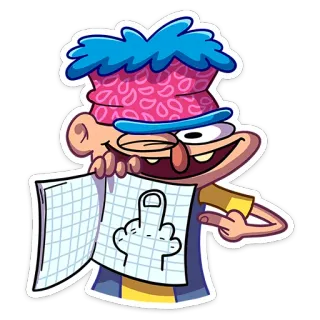 🖕 cartoon, middle finger, offensive, rude, gesture, drawing telegram sticker