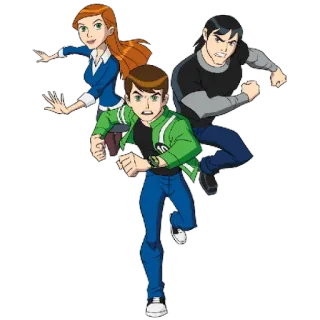 😃 Ben Tennyson Ben 10 Бен 10, мультфильм, анимация, дети, Гвен Теннисон, Кевин Левин, пришелец telegram sticker