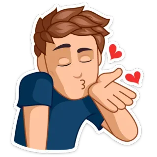😘 kiss, love, heart, emoji, blowing kiss, cartoon telegram sticker