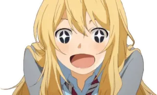 🙂 Anime, Ragazza, Carina, Capelli Biondi, Eccitata, Shōjo telegram sticker