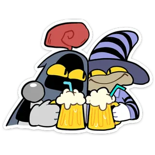 🍺 cartoon, animation, characters, beer, drinking, fun, sticker telegram sticker