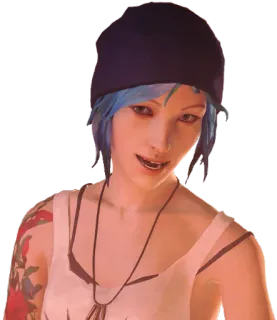 😎 Chloe Price Life is Strange video game, Chloe Price, Life is Strange, karakter, gadis, rambut biru, tato whatsapp sticker