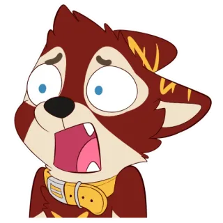 😨 dibujo animado, perro, asustado, molesto, sorprendido, impactado telegram sticker