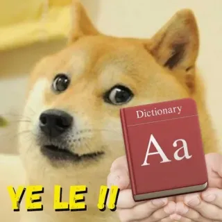 📕 YE LE !! doge, meme, diccionario, humor telegram sticker