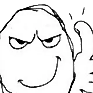 👍 cartone animato, personaggio, pollice in su, felice telegram sticker
