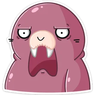 😱 morsa, dibujos animados, mamífero, animal marino, animal, gracioso, pegatina telegram sticker