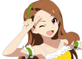 ✌️ Gadis anime, Berkedip, Kartun, Lucu, Senang telegram sticker