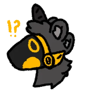 😳 ?? протоген, вопросительные знаки, фурри, антро, животное telegram sticker