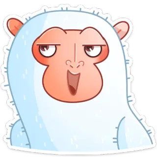 ☺️ yeti, kartun, monster, ilustrasi, lucu, imut, konyol, salju telegram sticker