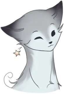 😉 gato, animal, kawaii, fofo, brilho, estrela, desenho animado whatsapp sticker