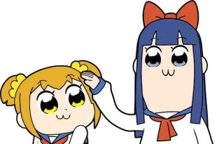 😙 Popuko and Pipimi Pop Team Epic Anime, Manga, Pop Team Epic, Popuko, Pipimi, Cartoon telegram sticker