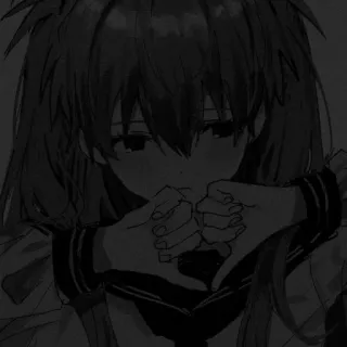 🖤 Anime, Dziewczyna, Mroczny, Manga, Smutny telegram sticker
