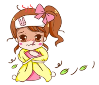 😰 Desenho animado, Doente, Menina, Anime, Chibi, Kawaii whatsapp sticker