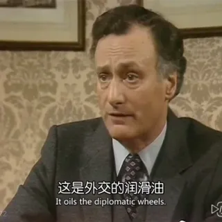 😱 这是外交的润滑油
It oils the diplomatic wheels. дипломатия, политика, перевод, внешняя политика telegram sticker