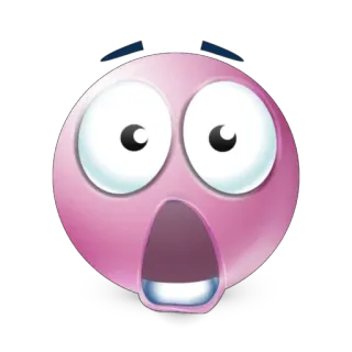 😲 emoji, shocked, surprise, pink, cartoon telegram sticker