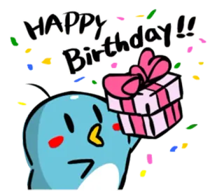 🎁 HAPPY Birthday!! alles gute zum Geburtstag, feier, geschenk, pinguin, süß telegram sticker