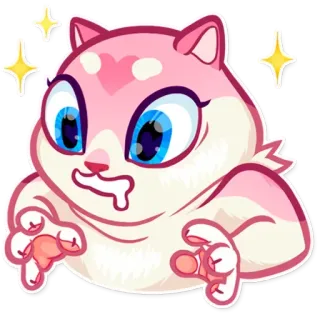 🤤 kucing, anak kucing, lucu, binatang, berkilau, kartun whatsapp sticker