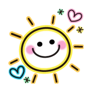 ❤️ sun, happy, heart, cute, kawaii, smiley whatsapp sticker