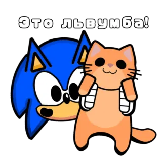😺 Sonic ЭТО ЛЬВУМБА! sonic, cat, animal, cartoon, gaming, funny, cute telegram sticker