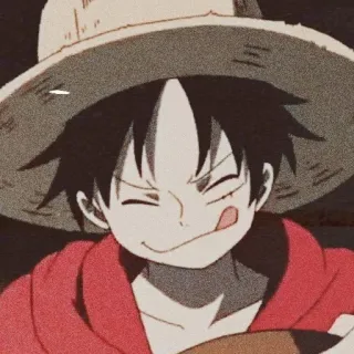 😋 Monkey D. Luffy One Piece anime, personagem, luffy, one piece, desenho animado, chapéu de palha, comida whatsapp sticker
