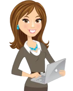 👩‍💻 femme, dessin animé, ordinateur portable, affaires, bureau, ordinateur telegram sticker