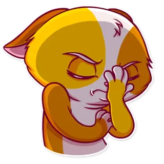 🤦 gatto, sticker, cartone animato, disgusto, arrabbiato, facepalm telegram sticker