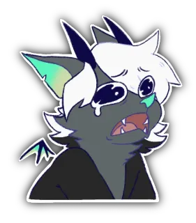 🦇 泣く, 悲しい, 涙, 漫画, 感情的, キャラクター, イラスト telegram sticker