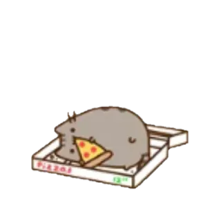 🍕 Pusheen Pizza gato, pizza, comida, lindo, dibujos animados, Pusheen whatsapp sticker