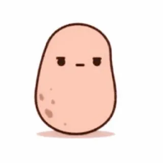 💭 aardappel, schattig, eten, cartoon, grappig, uitdrukking whatsapp sticker