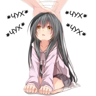 👋 *ЧУХ* Anime, Meisje, Schattig, Grijs Haar, Blozen, Manga telegram sticker