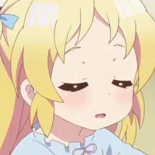 🐱 anime, meisje, blond, slaperig, schattig whatsapp sticker