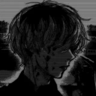 ❤️ anime, blood, dark, sad, gore, anime boy whatsapp sticker