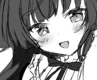 🕸️ 动漫, 女孩, 可爱, 漫画, 黑白, 卡通 whatsapp sticker