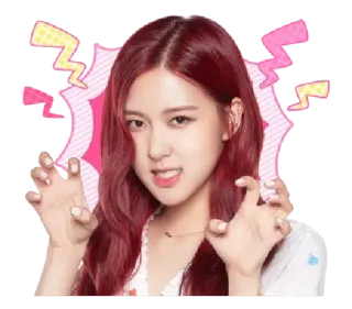 😡 Person, Frau, Porträt, rote Haare, K-Pop, Sänger, Unterhaltung whatsapp sticker