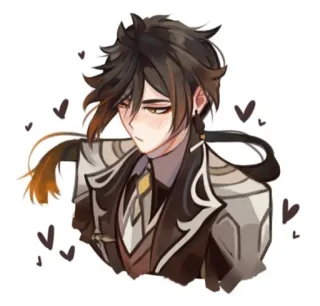 🥰 Zhongli Genshin Impact Аниме, Видеоигра, Genshin Impact, Чжун Ли, Персонаж telegram sticker